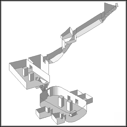 Isometrische Zeichnung des Grabes KV 34