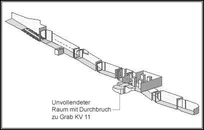Isometrische Zeichnung von KV 10